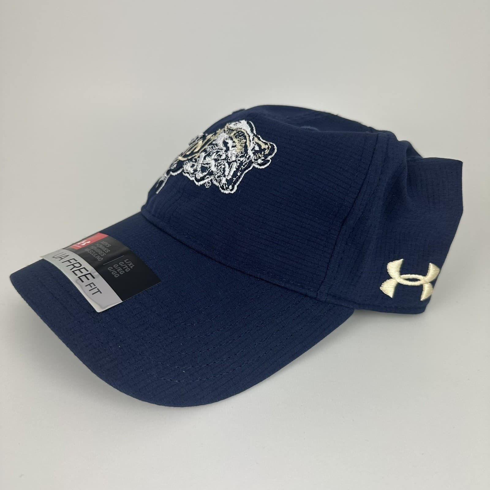 Under Armour Hat Cap Mens L XL Navy Midshipmen Blue UA Free Fit Baseball College 3
