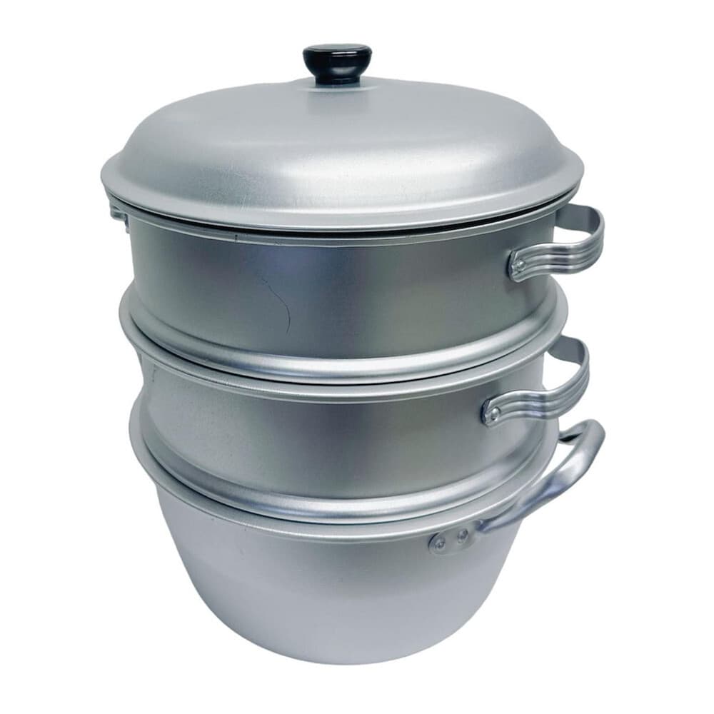 12"/30CM 3 Tier Aluminum Steamer Large And Small Hole Cookware 3 Layers Steamer 