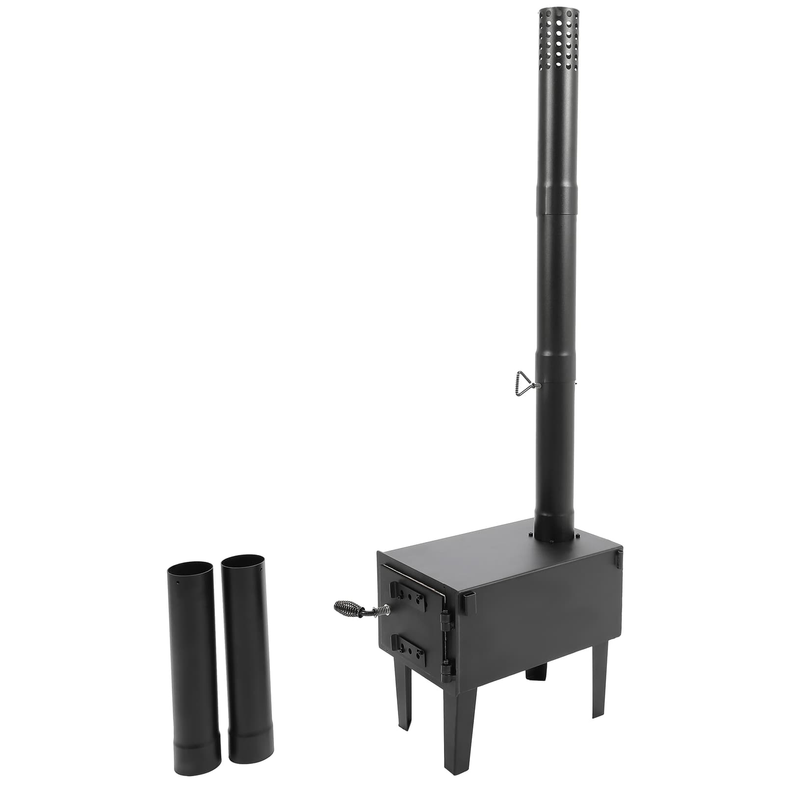 Steel Outdoor Wood Burning Stove for Cooking Hiking with Chimney Pipe Portable 6