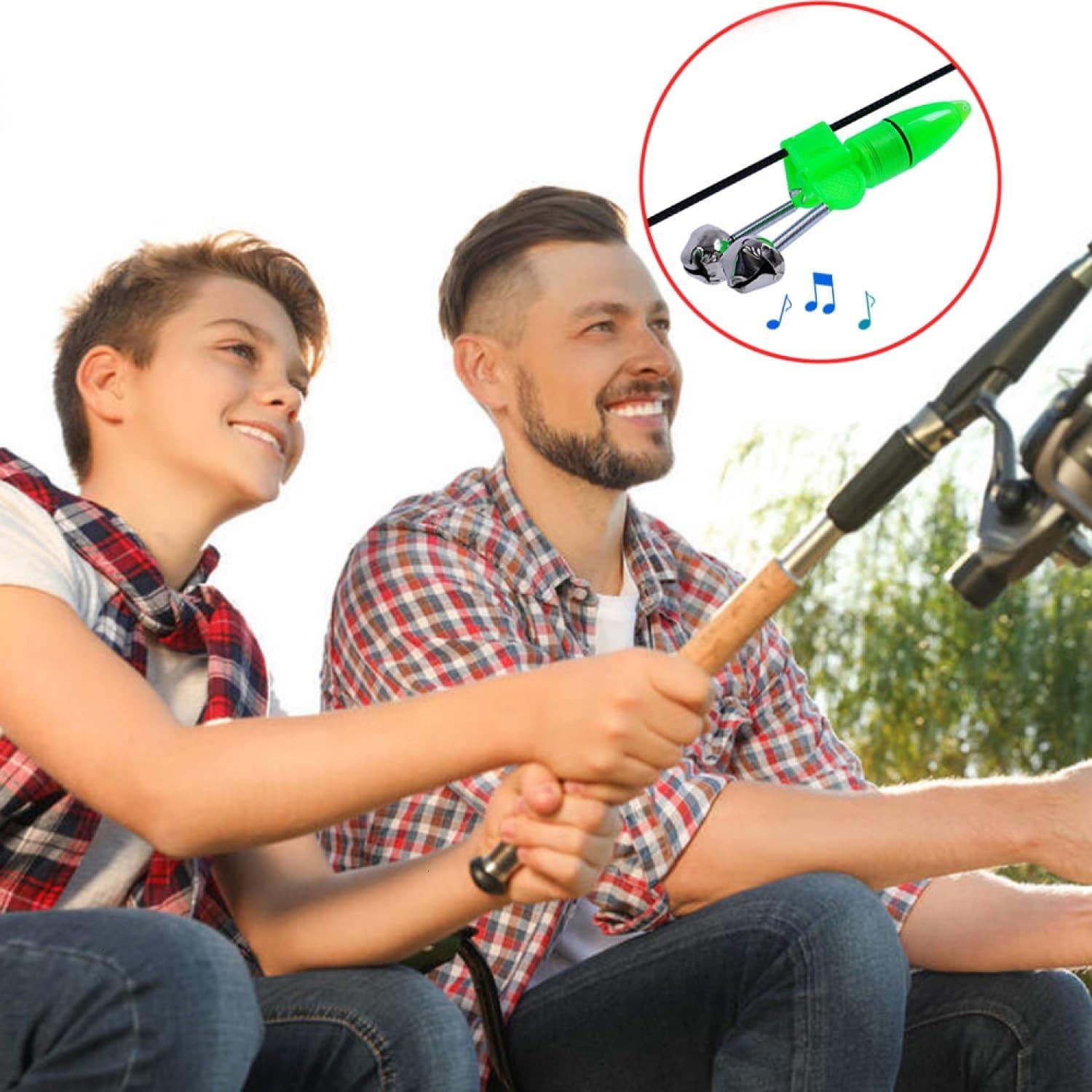 30 Pcs Fishing Bells Clips Fishing Rod Alarm with Dual Alert Bells with Colorful 6