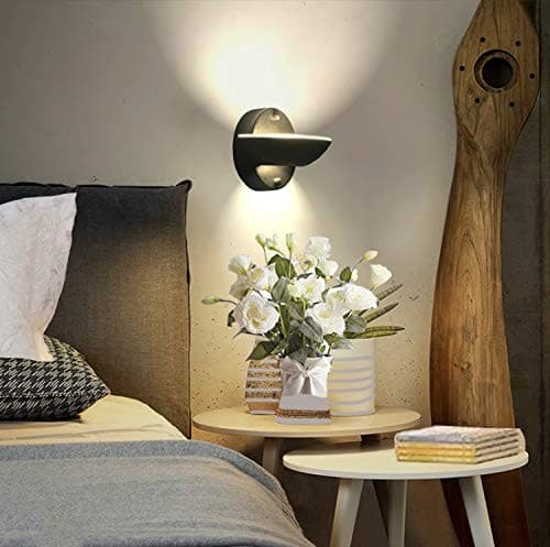  Led Wall Sconce Up Down Bowl Light Modern Art Moon Warm Lamp 10W for Black 6