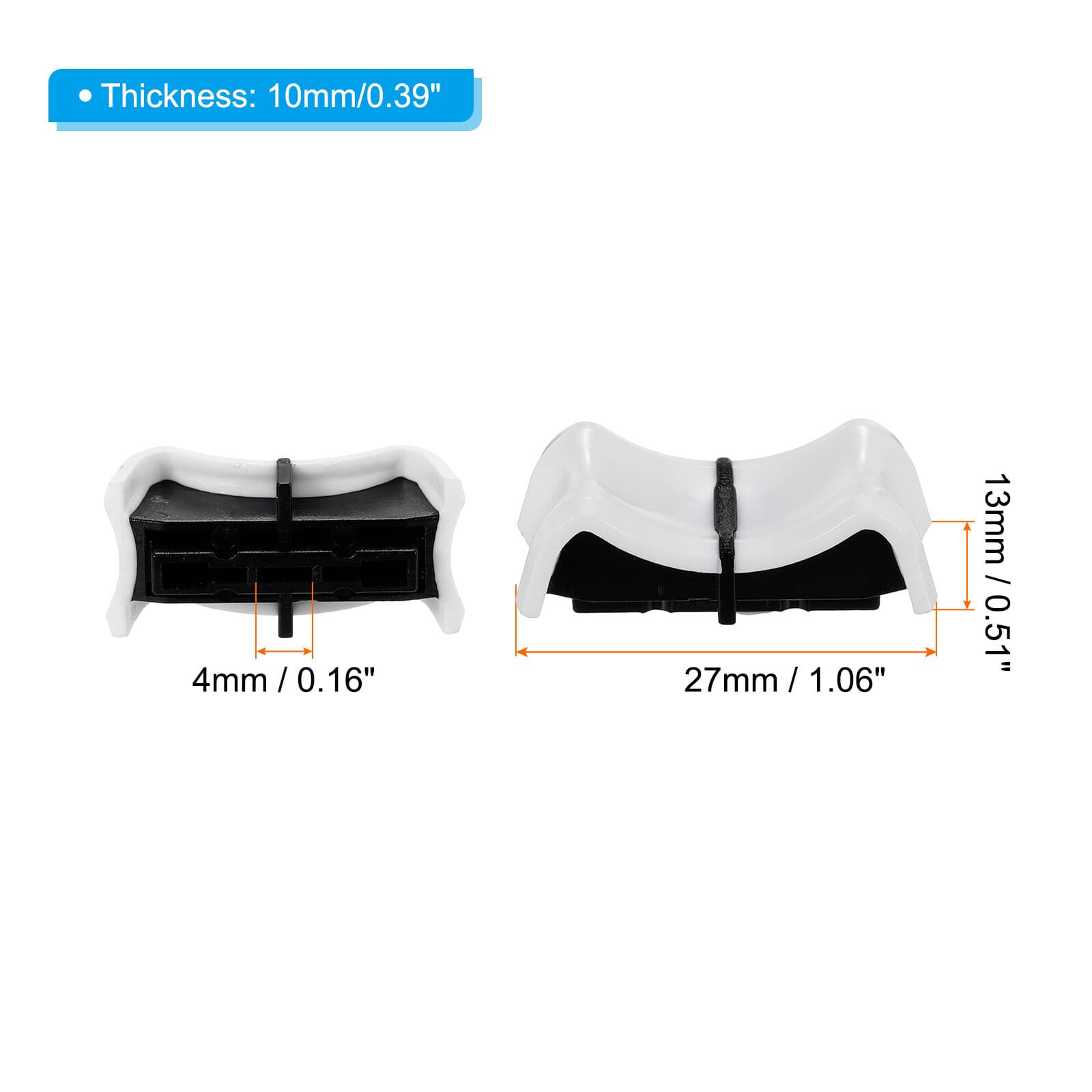 Console Mixer Slider Fader Knob Cap Touch Sensitive Slider 4mm ABS White 10Pcs 2