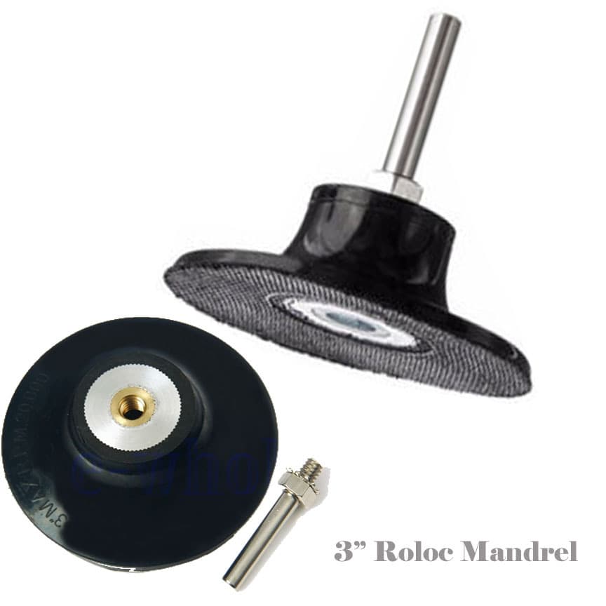 3" Roll Lock for Roloc Type Sanding Polishing Disc Mandrel Arbor Type R 1/4" 2
