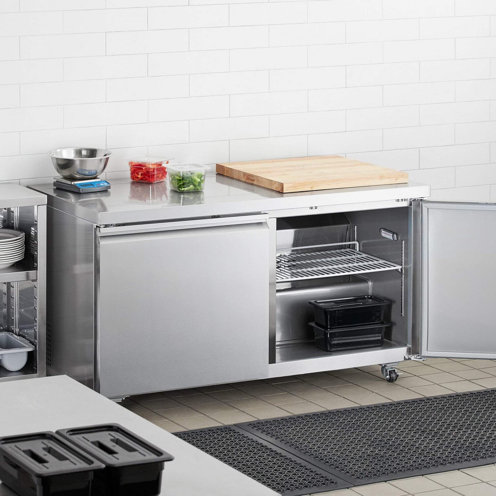 60" Stainless Steel ADA Height Undercounter Refrigerator 6