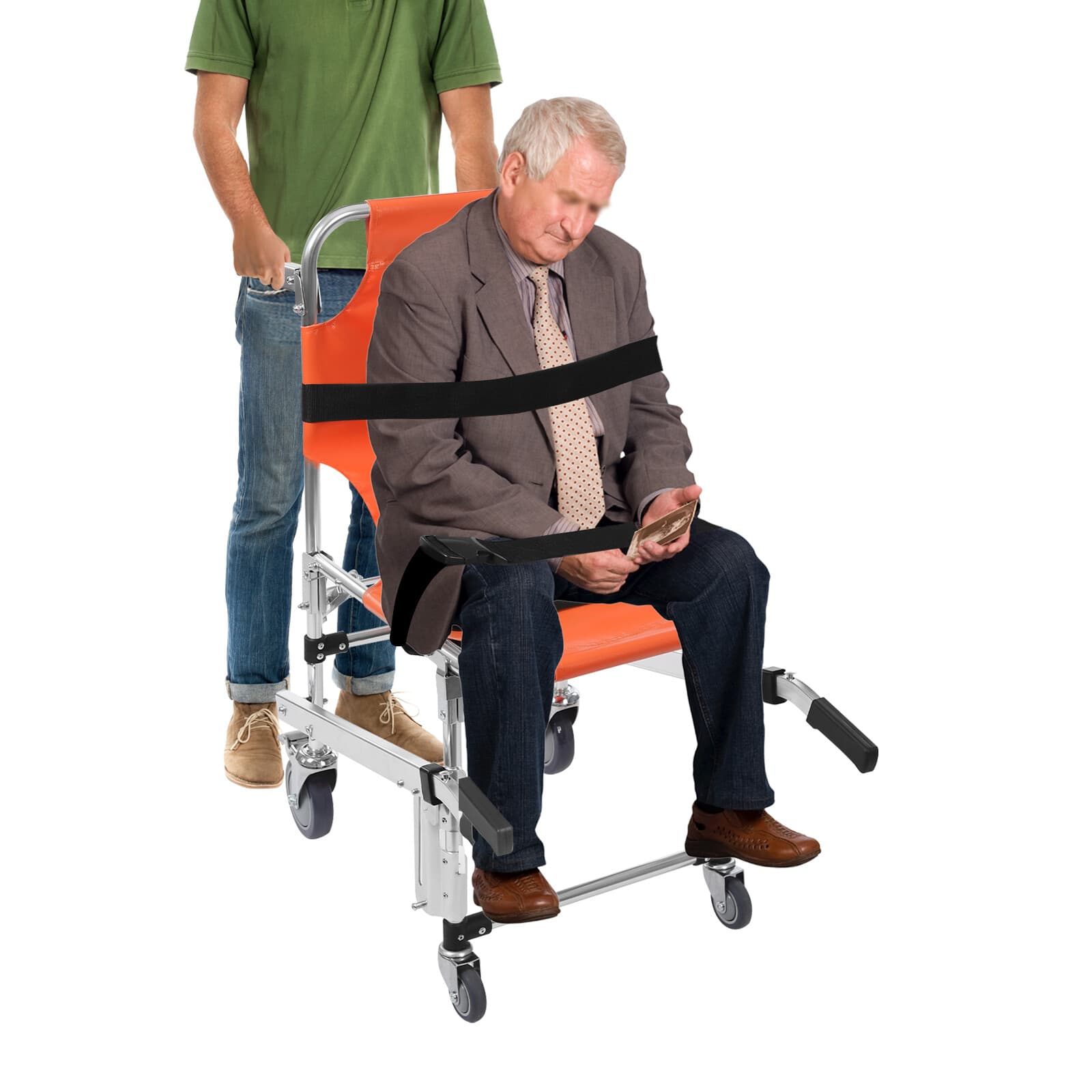 Emergency Stair Chair Stair Climbing Wheelchair Transportation Chair Foldable 5