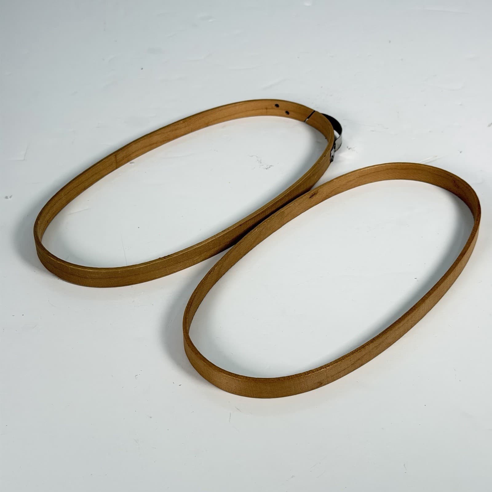 Rare Vtg 9" X 4.75" Oval Princess Wood Embroidery Hoop Bow Spring Tension PAT"D 6