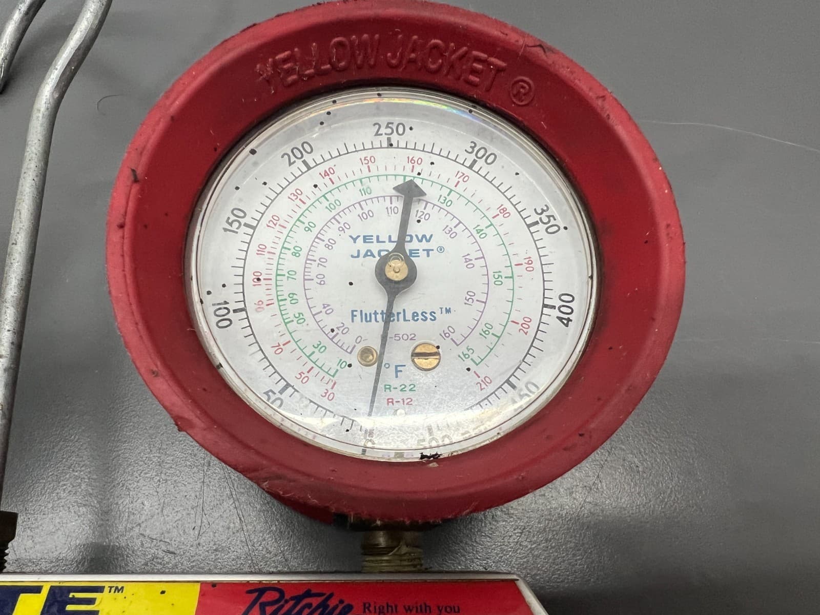 RITCHIE YELLOW JACKET BRUTE  4-VALVUE TEST CHARGING MANIFOLD W 60" HOSES 2