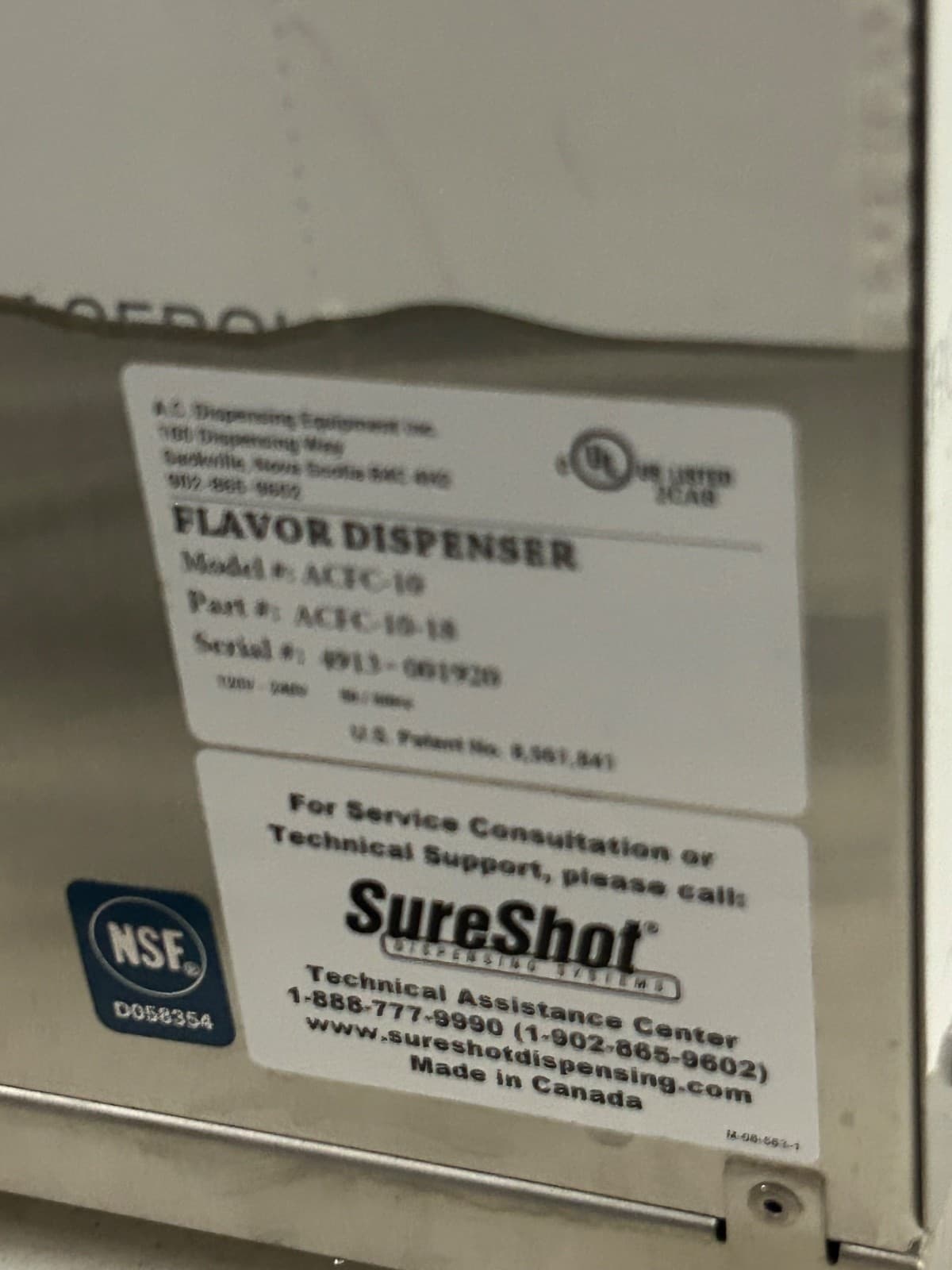 Sure Shot refrigerated Flavor dispenser Brand New In Box 1409 5C 6