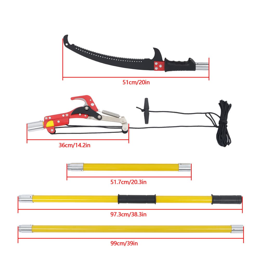 27 Feet Manual Branches Pruning Saw Trimmer For Garden Tools Tree Pole Pruner 2