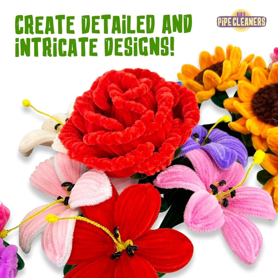 (200) Pipe Cleaners Craft (20 Colors, 10 Each) Craft Pipe Cleaners Bulk, Chenill 6