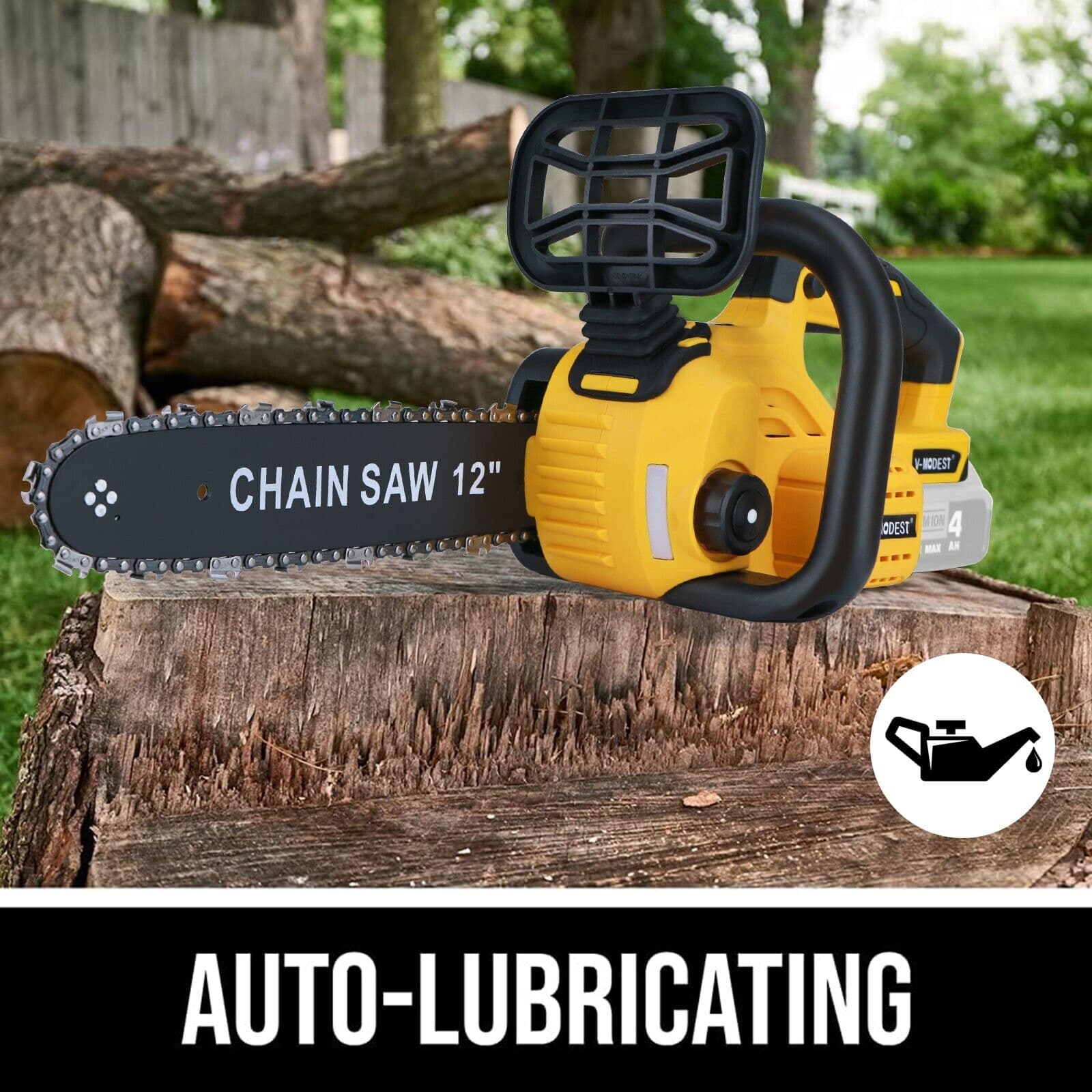 12 in Cordless Compact Chainsaw For DEWALT 20V MAX Battery Brushless w/2 chains 6