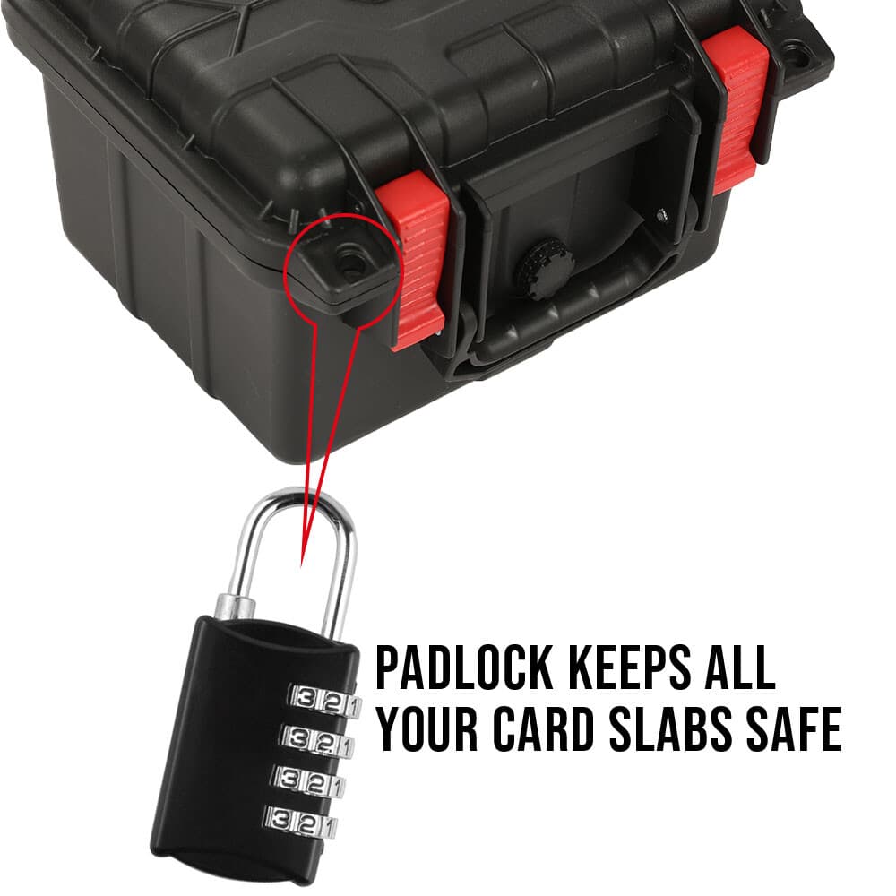 Black Graded Card Storage Box Deep Travel Waterproof Case Slab Holder& Protector 6