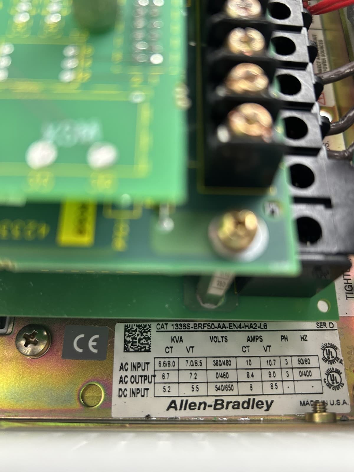 Allen-Bradley 1336S-BRF50-AA-EN4-HA2-L6 Sensorless Vector Drive 1336 Plus Ser D 2