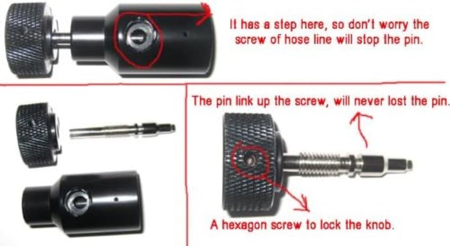 Paintball CO2 Adapter Fill Station Remote On/Off ASA Aluminum 1/8 NPT 2