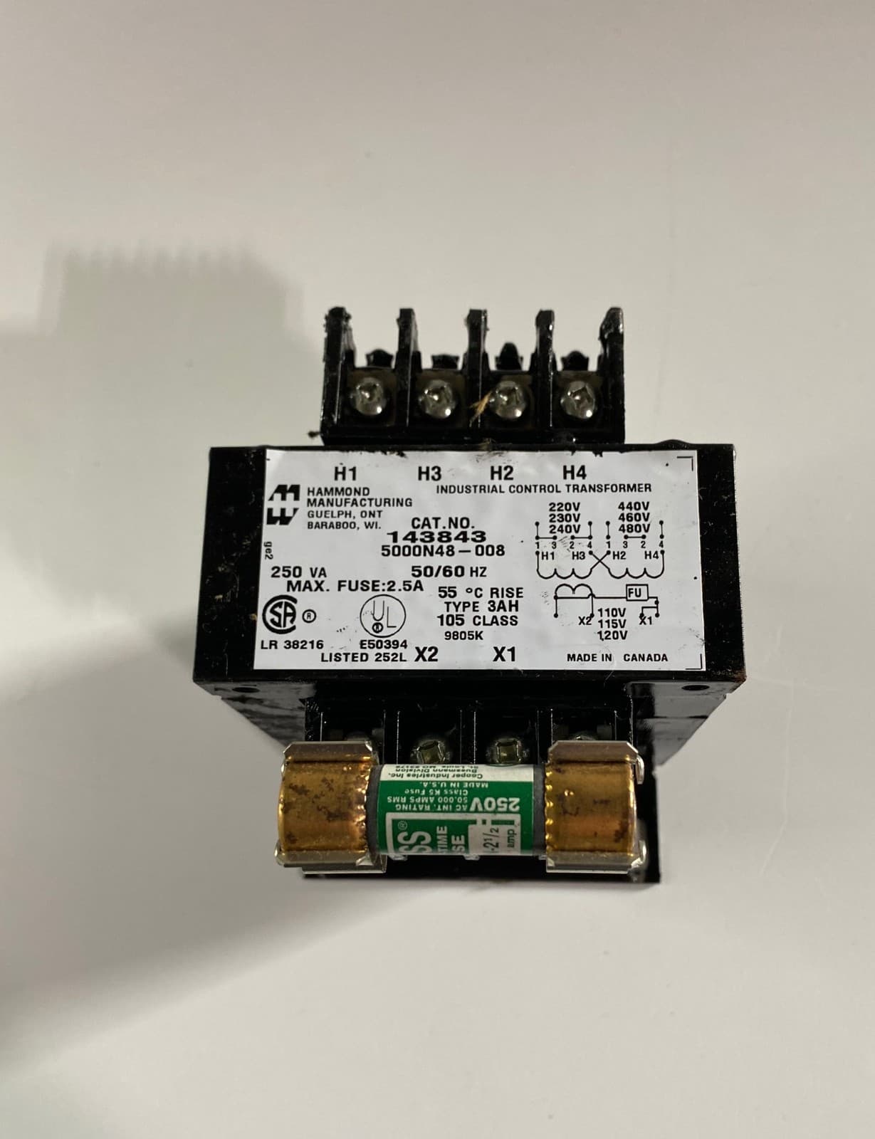 GENERAL ELECTRIC HAMMOND Industrial Control Transformer 143843 CR308XT404A (NEW) 3