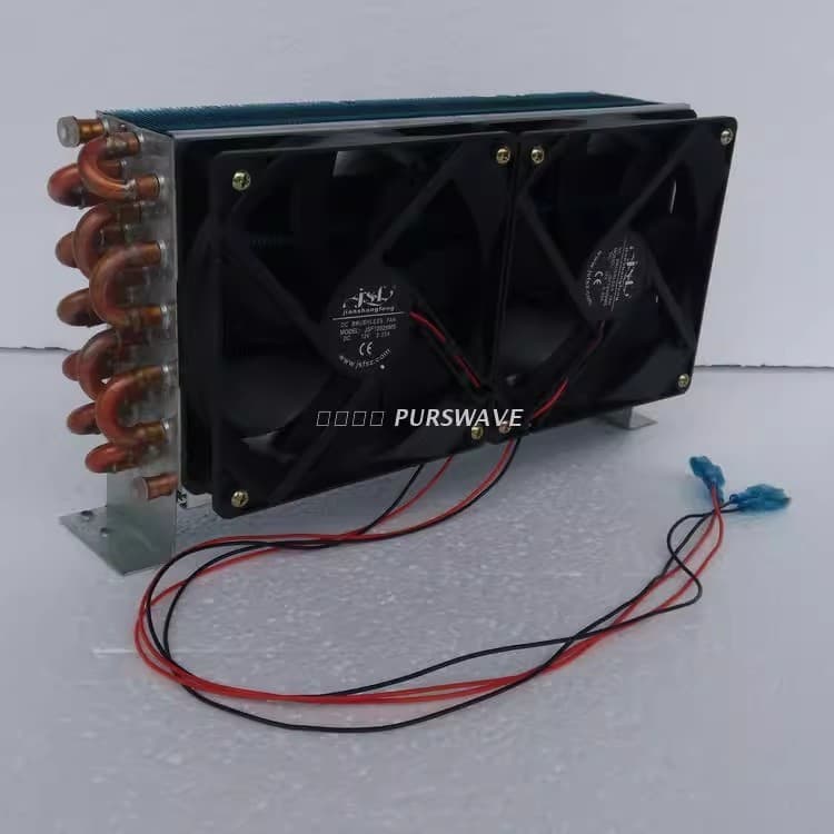 1pcs CP4X6X240 Mini Condenser Radiator Copper Tube Fin Evaporator 2*120 Fan
