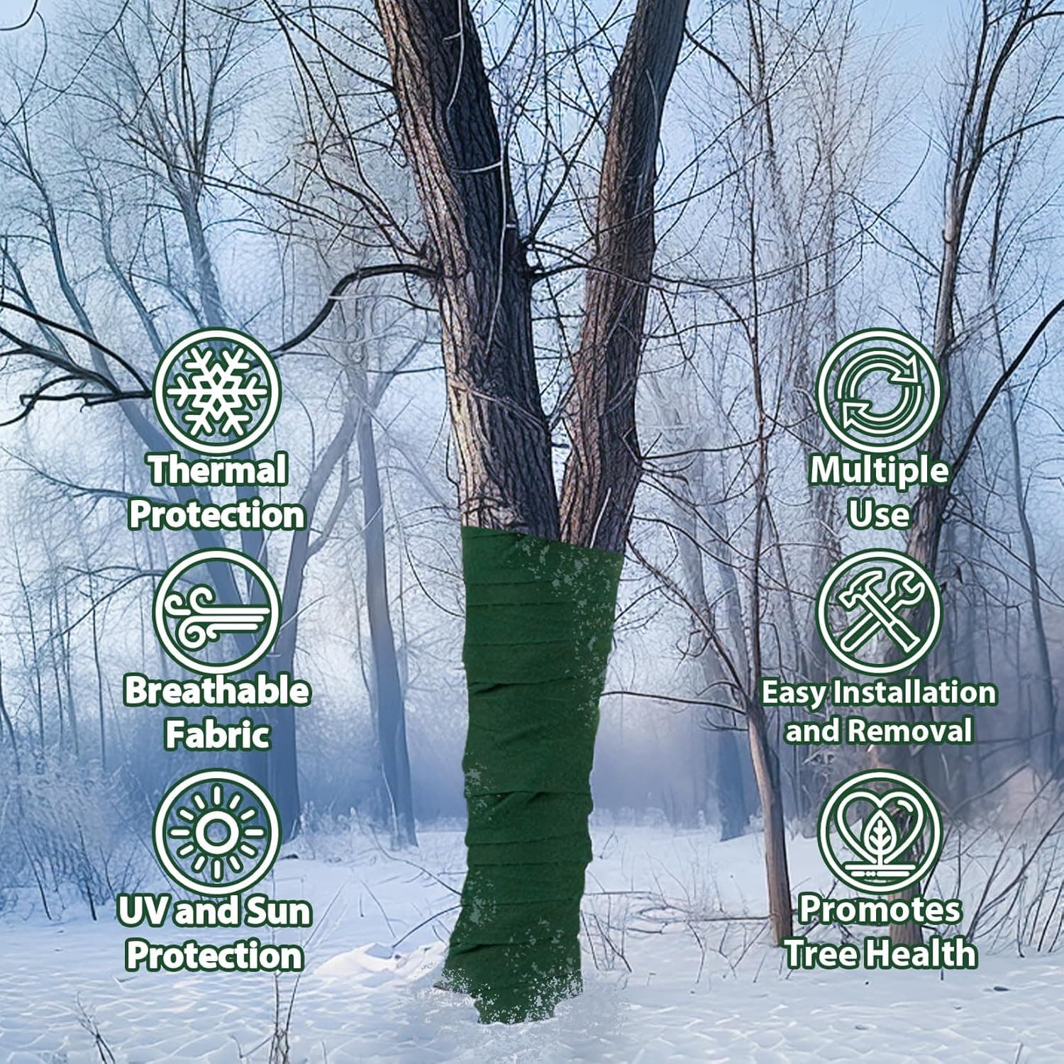 Tree Wrap - Tree Trunk Protector for Gardening 2 Roll 72 FT Little Trees Trunk G 5