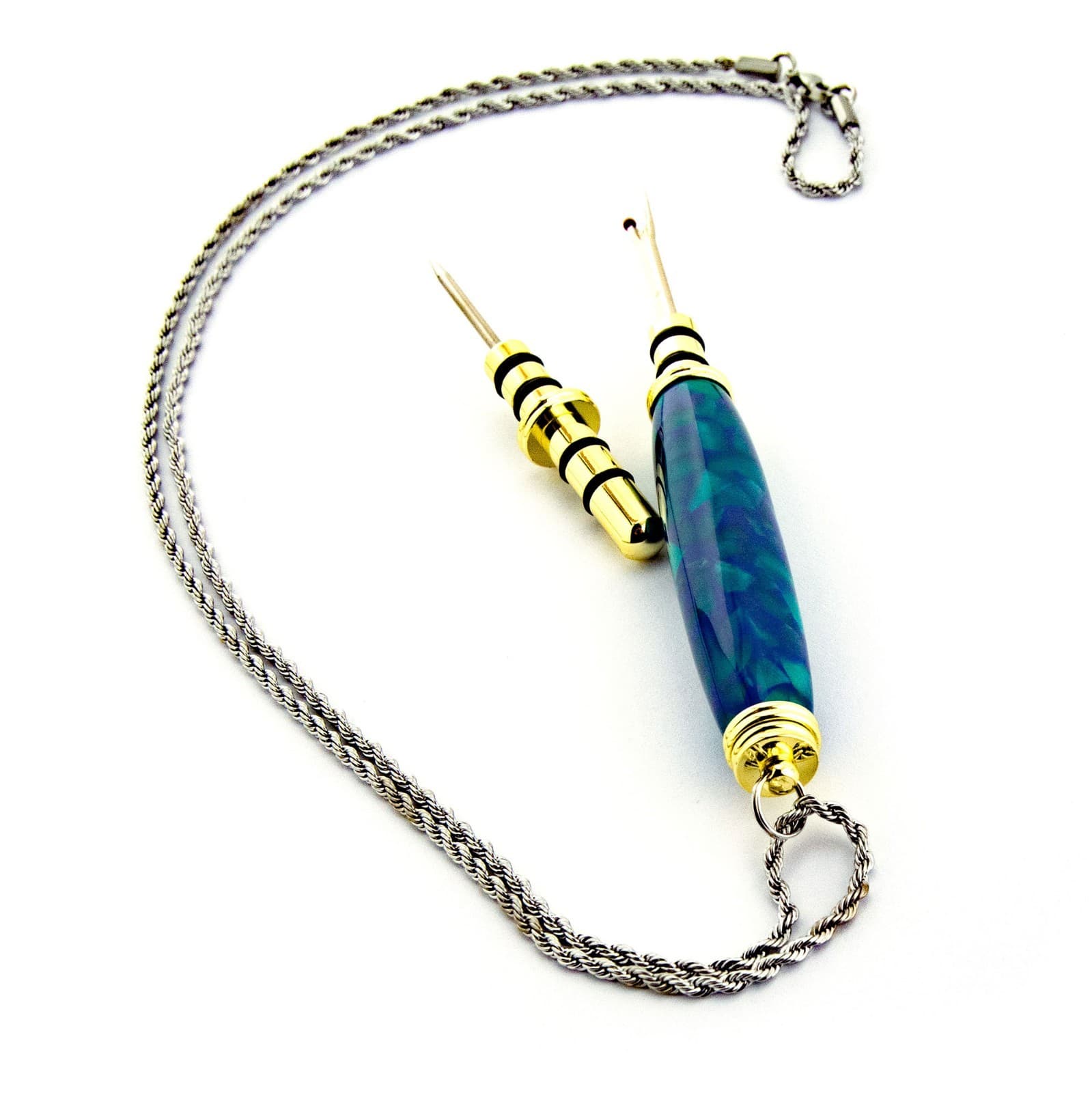 Seam Ripper Stiletto Awl Magnetic Release Necklace Chain Artisan Crafted Handle 6
