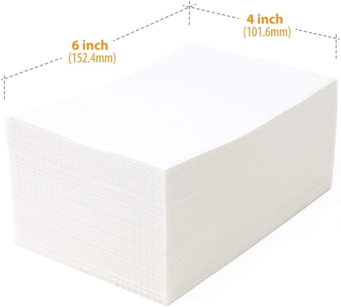 1000 4 x 6 Fanfold Direct Thermal Shipping Labels White For Zebra Rollo Printer 2