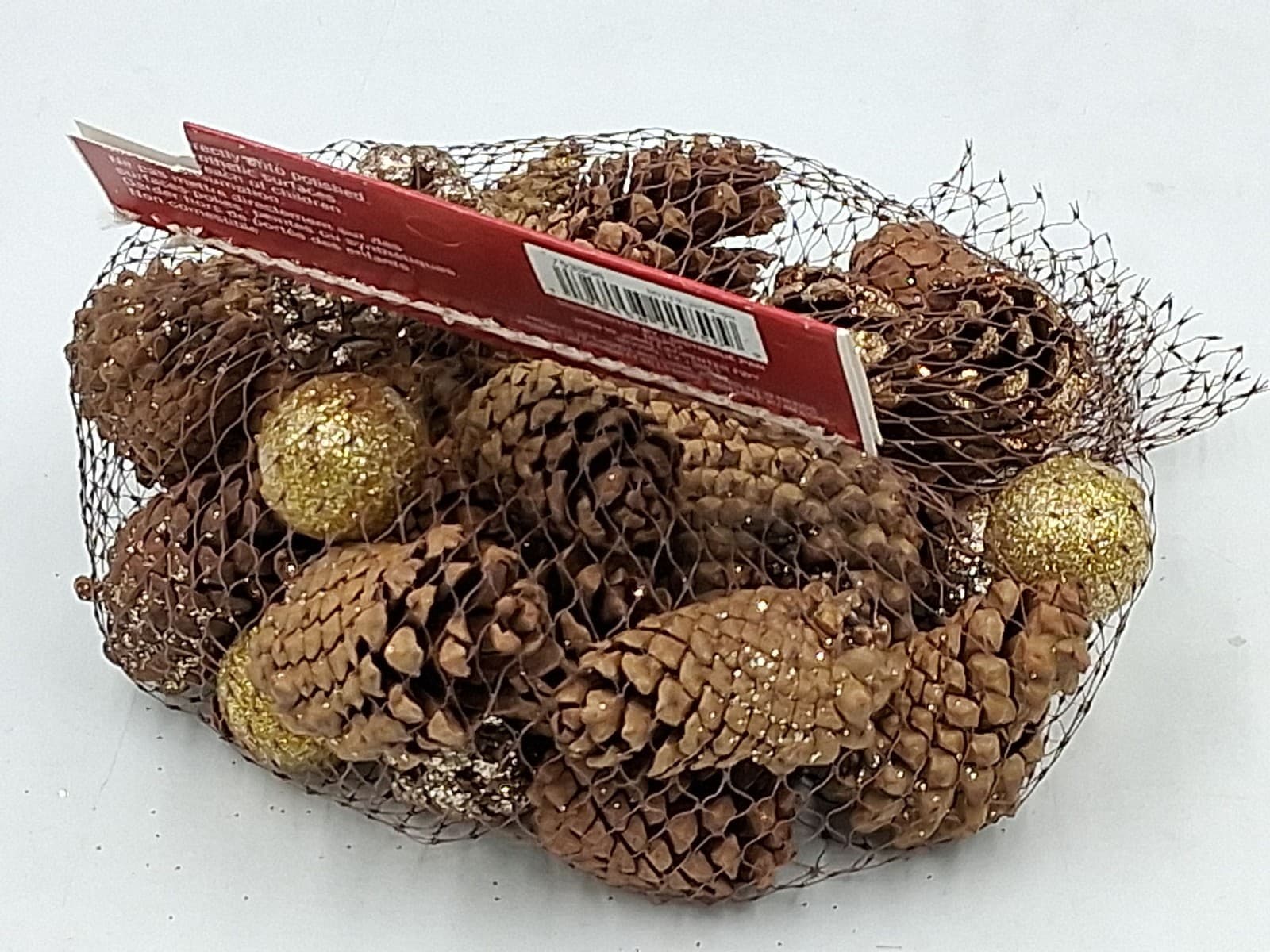 Ashland Pine Cone Mix Bag Natural & Gold Cinnamon Scent Christmas Holiday Decor 2