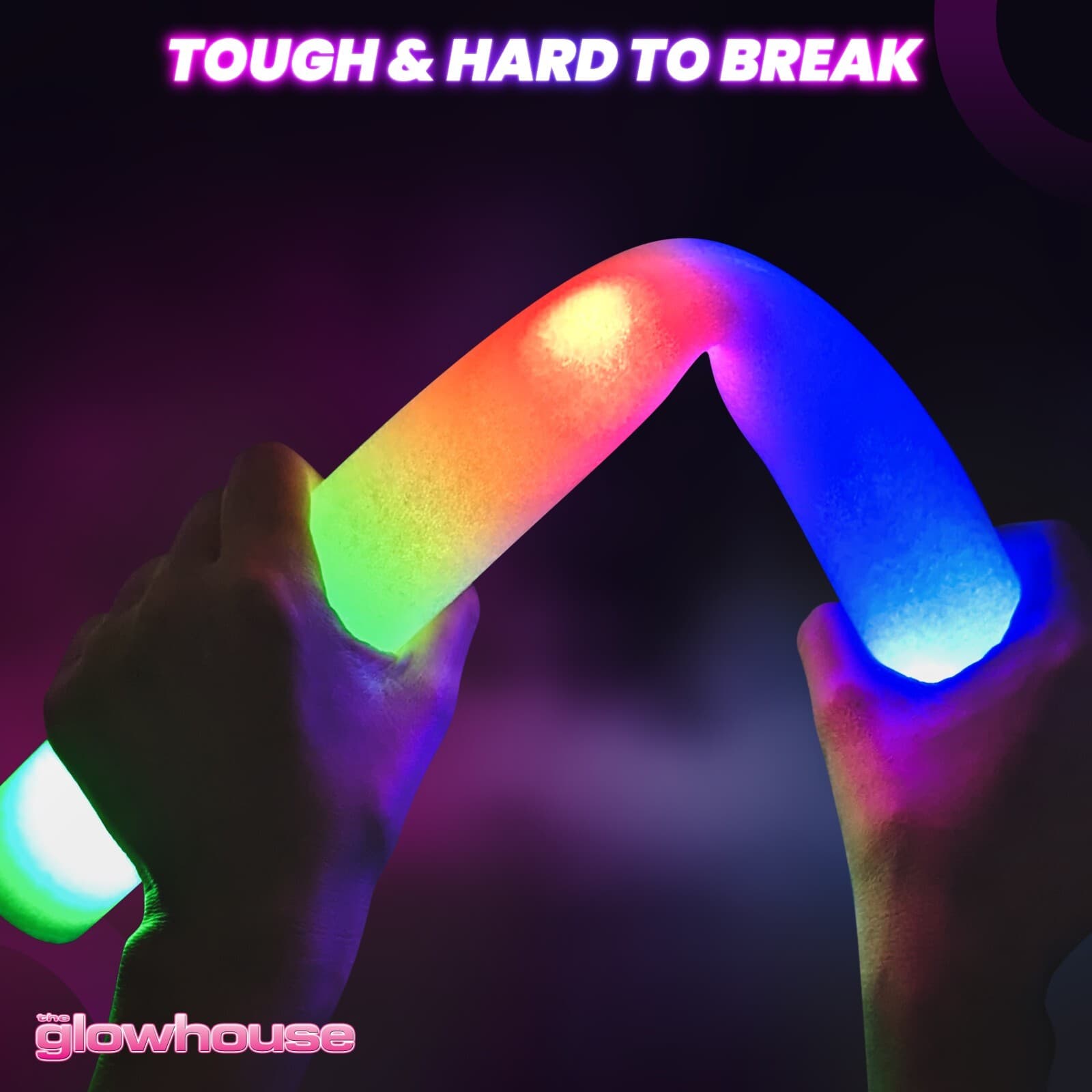 Light Up Premium LED Foam Glow Stick High Quality Multi Colour Large 18" Long UK 5