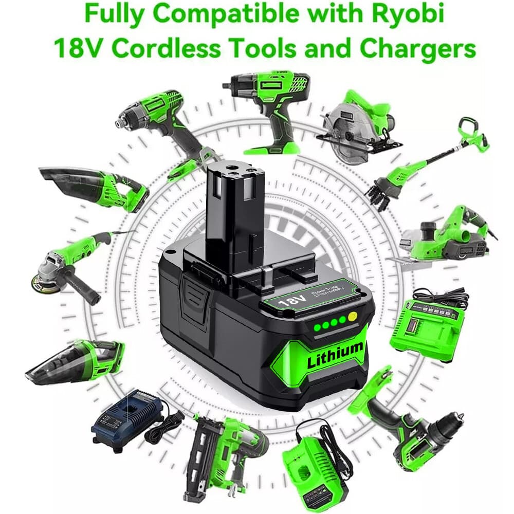 2PACK 8.0Ah For RYOBI 18V Battery One Plus High Capacity P108 Lithium-Ion P102 4