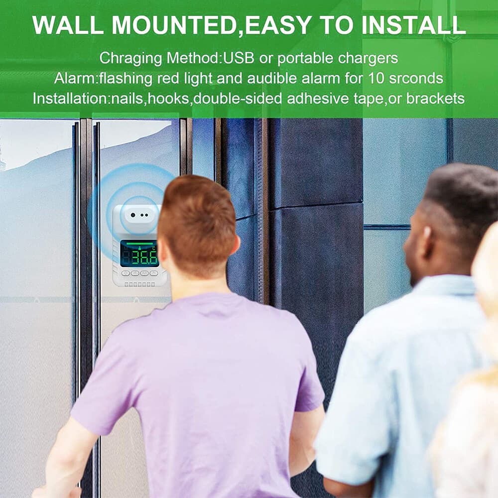 Wall Mount Digital Infrared Thermometer Forehead Non-contact Temperature Gun NEW 6