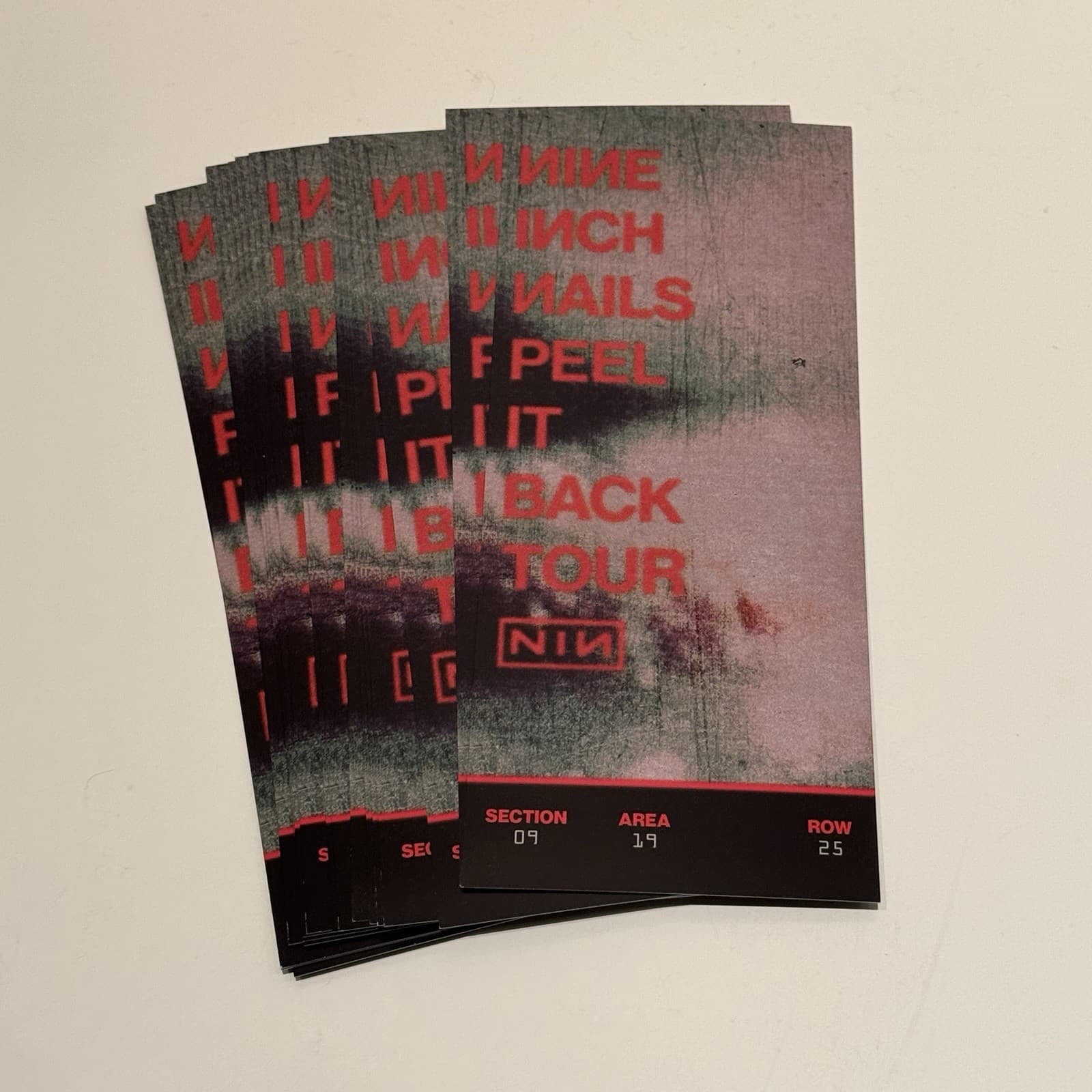 Official NIN Nine Inch Nails 2025 Peel It Back Tour Souvenir Ticket Tron Promo