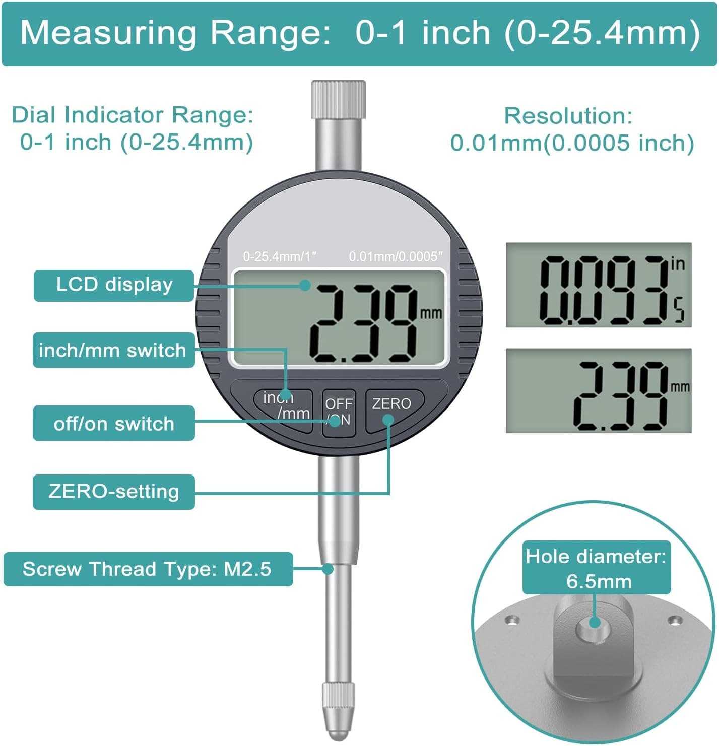 HDLNKAK Table Saw Digital Dial Indicator Gauge, for Aligning and Calibrating Wor 4