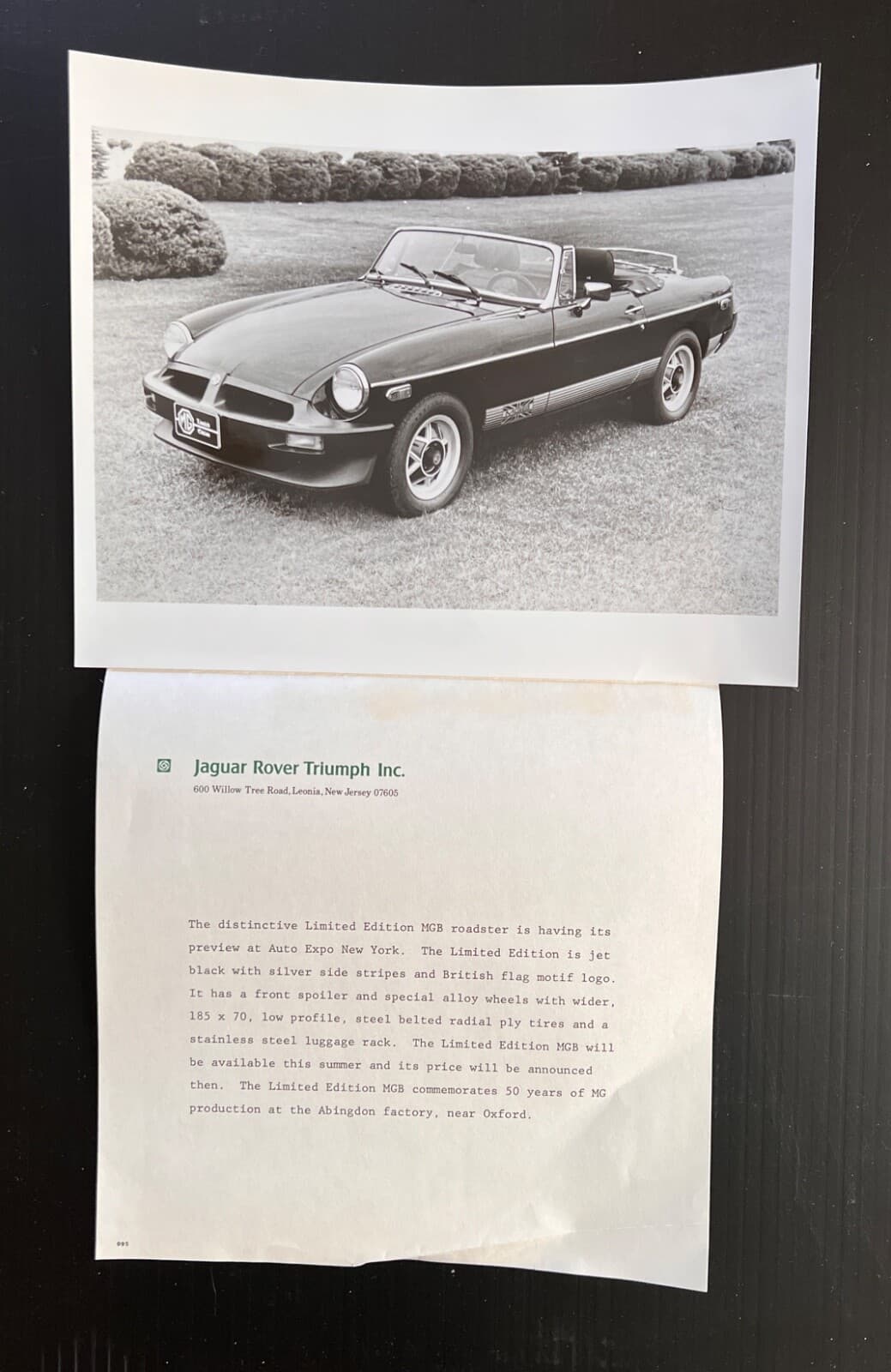 Rare Find! 1979 Jaguar MG Triumph Factory Press Kit w/ Photos! JRT  NY Auto Show 6