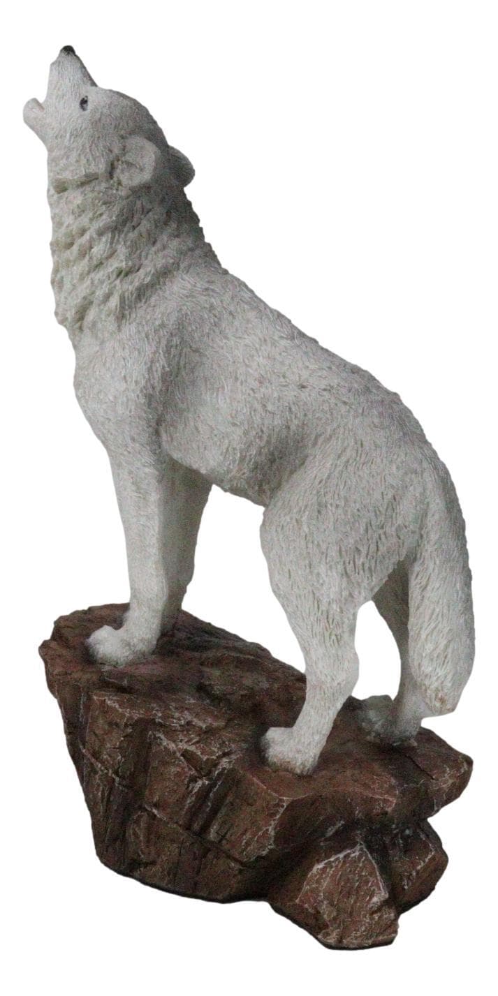Woodlands Wildlife Mystical Alpha Gray Wolf Howling to The Moon Figurine Decor 5