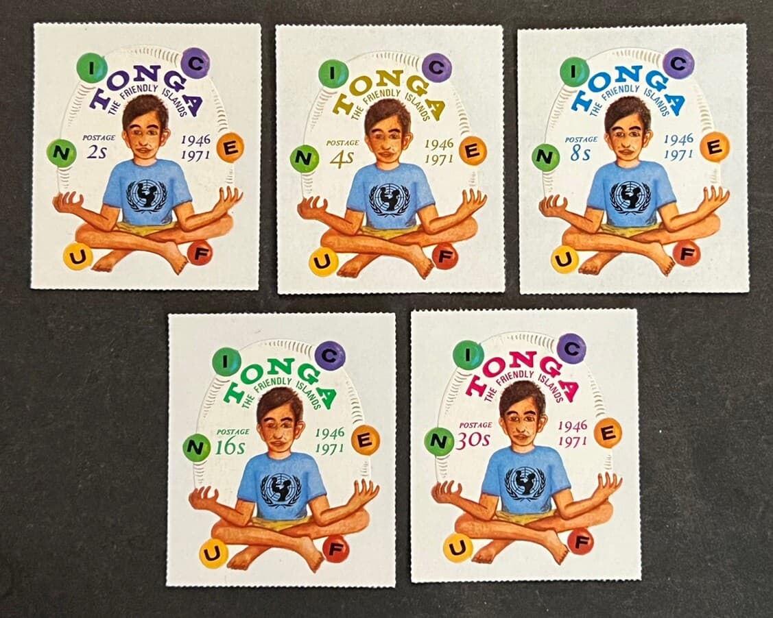 Travelstamps: Tonga Official Airmail Stamps 1971 Postage UNICEF MNH OG 2