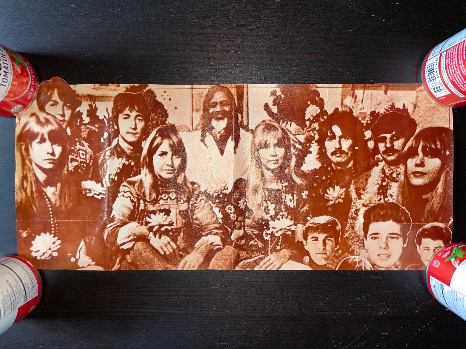 THE BEATLES Vintage 1960s Maharishi w/ Girlfriends & Beach Boys 8x19 Poster ~ VF 2