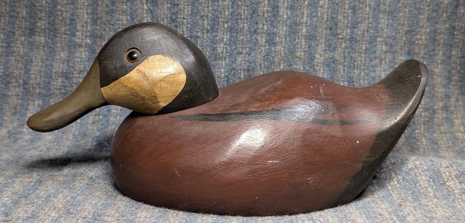 Vintage Duck Decoy Ruddy Hand Carved Signed Ron Fisher Wooden Folk Art  Decoy 6