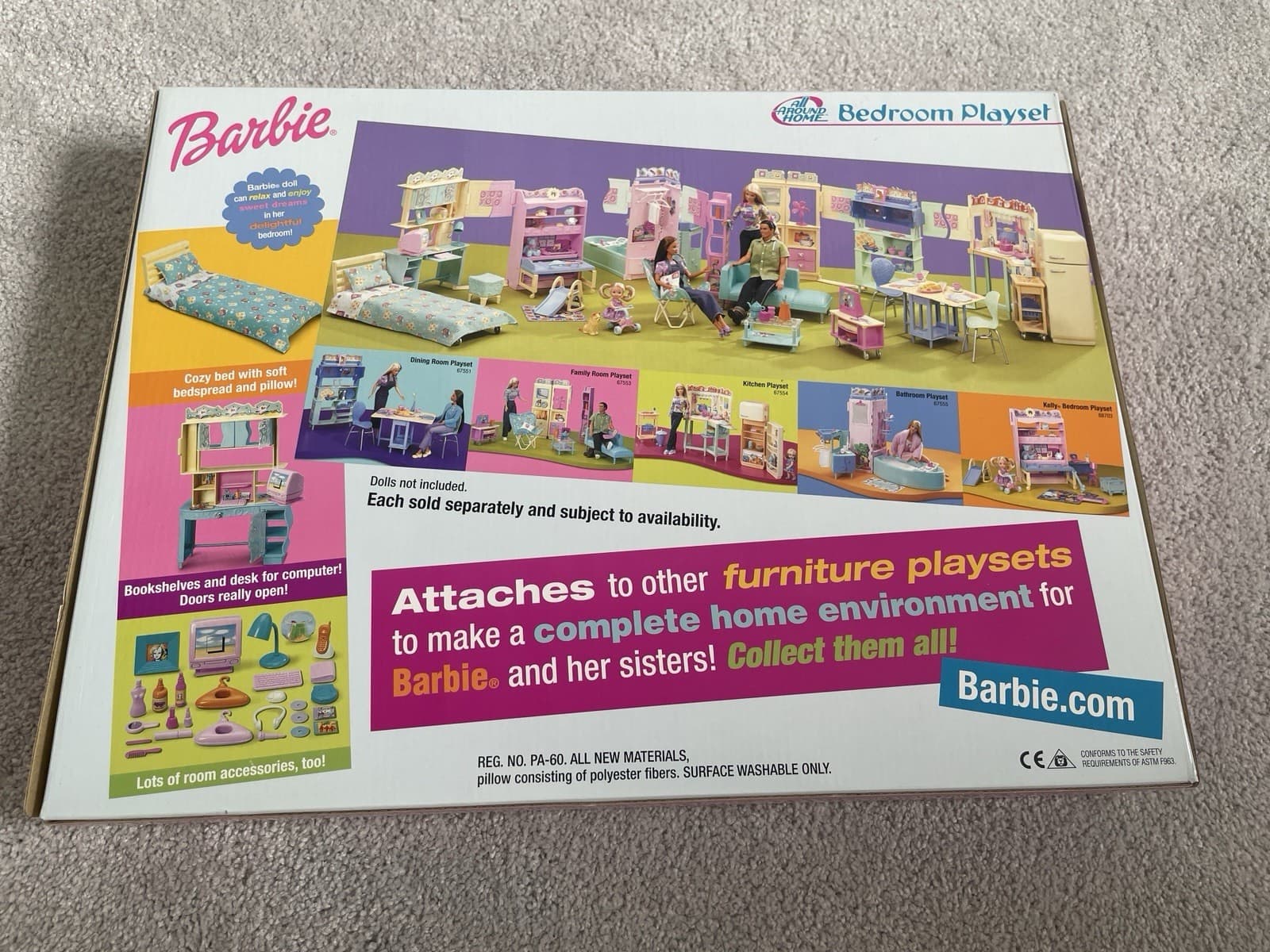 New Barbie All Around Home Bedroom Playset 67552 Mattel 2000 3
