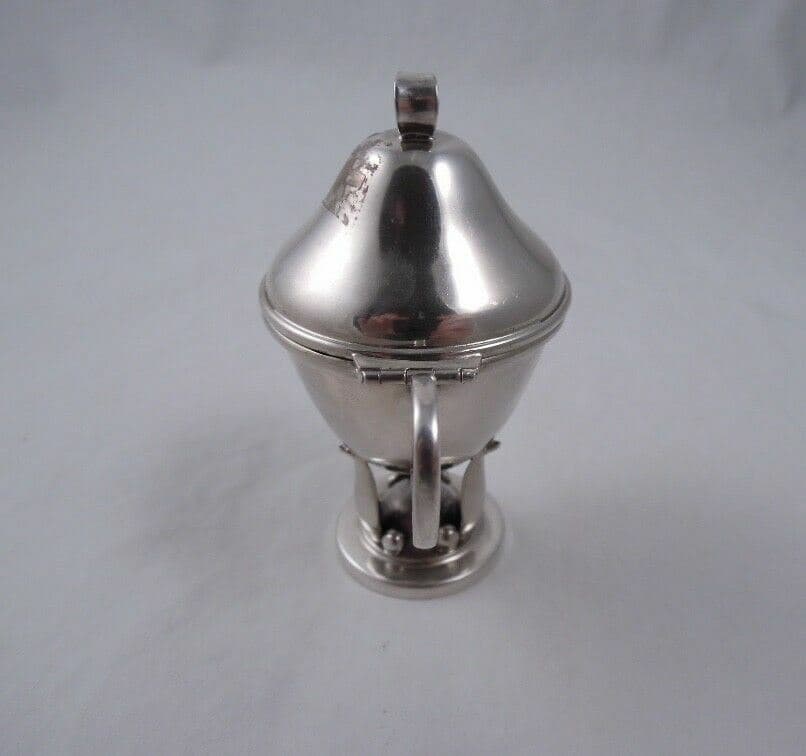 CARL POUL PETERSEN STERLING MODERNIST MUSTARD POT RARE FORM 3