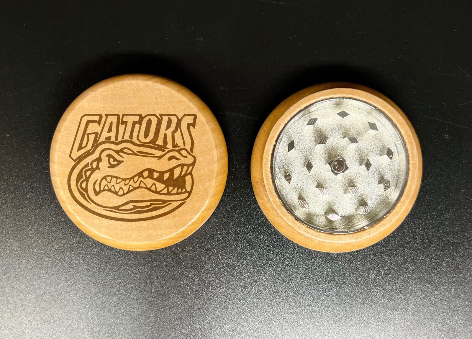 Florida gators double side engraving wood kitchen herb grinder Christmas gift
