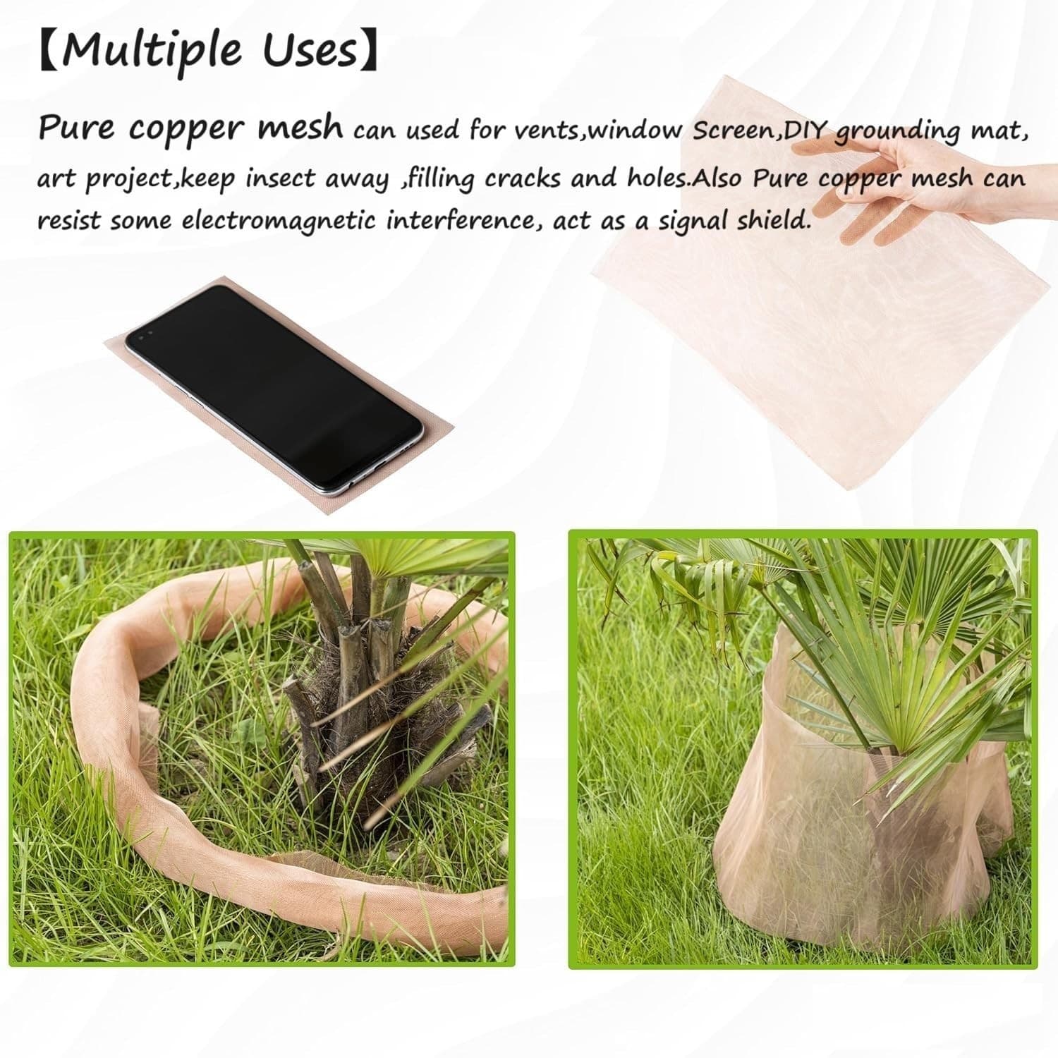 Multi-Purpose Pure Copper Mesh Screen Roll - 15.7" x 47.2" for Windows and Vents 6