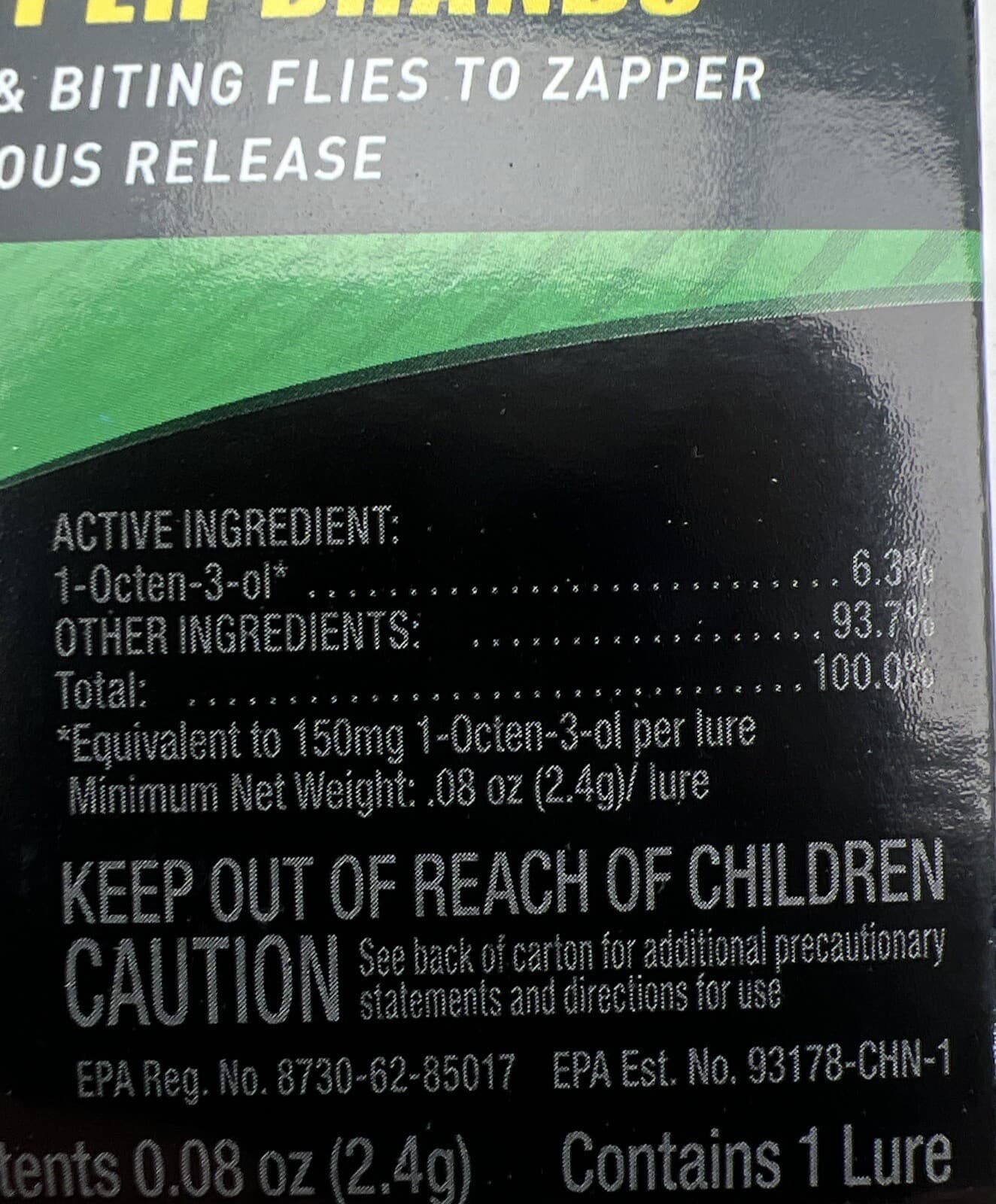 Black Flag Mosquito Octenol Lure 30 Day BZ-OCT1 Lot of 2 Fits Most Brand Zappers 3