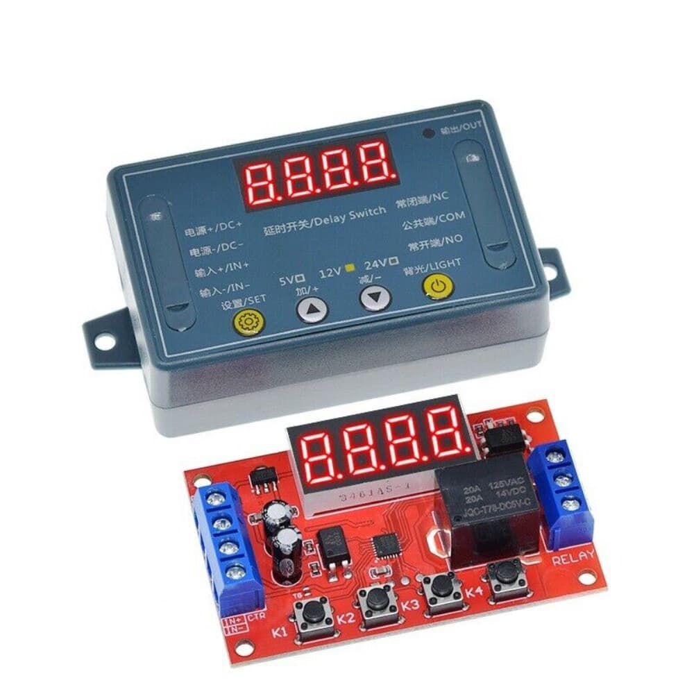 2X DC 12V 10A Adjustable Time Delay Relay Module LED Digital Timer Switch + Case 5