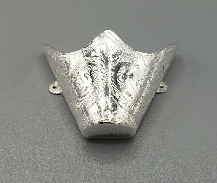 WESTERN COWBOY BOOT TIPS Pair - Silver Engraved Flat Tips 3