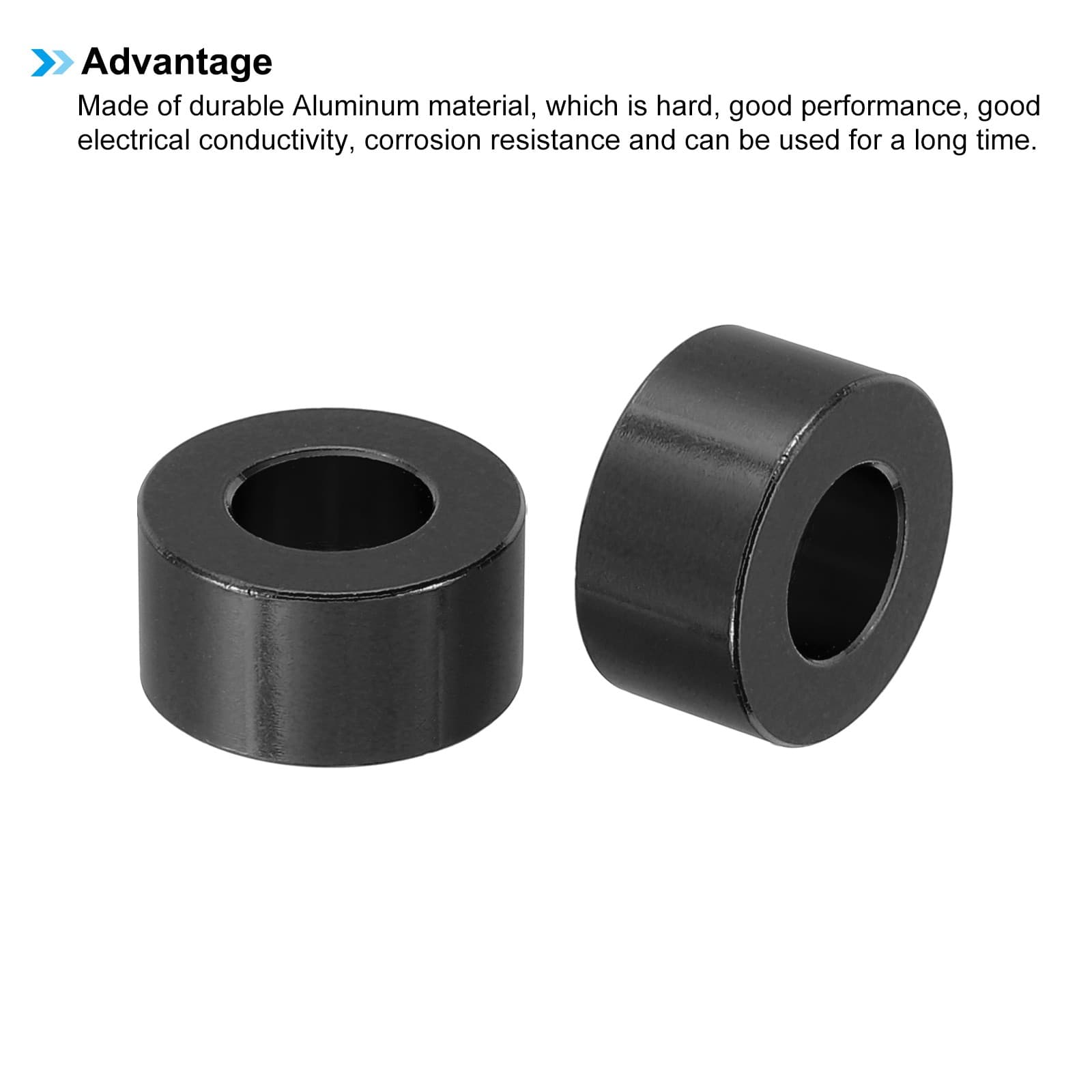 8 Pcs M8 Aluminum Metal Spacers Aluminum 8.2mm ID x 16mm OD x 8mm L Black 4