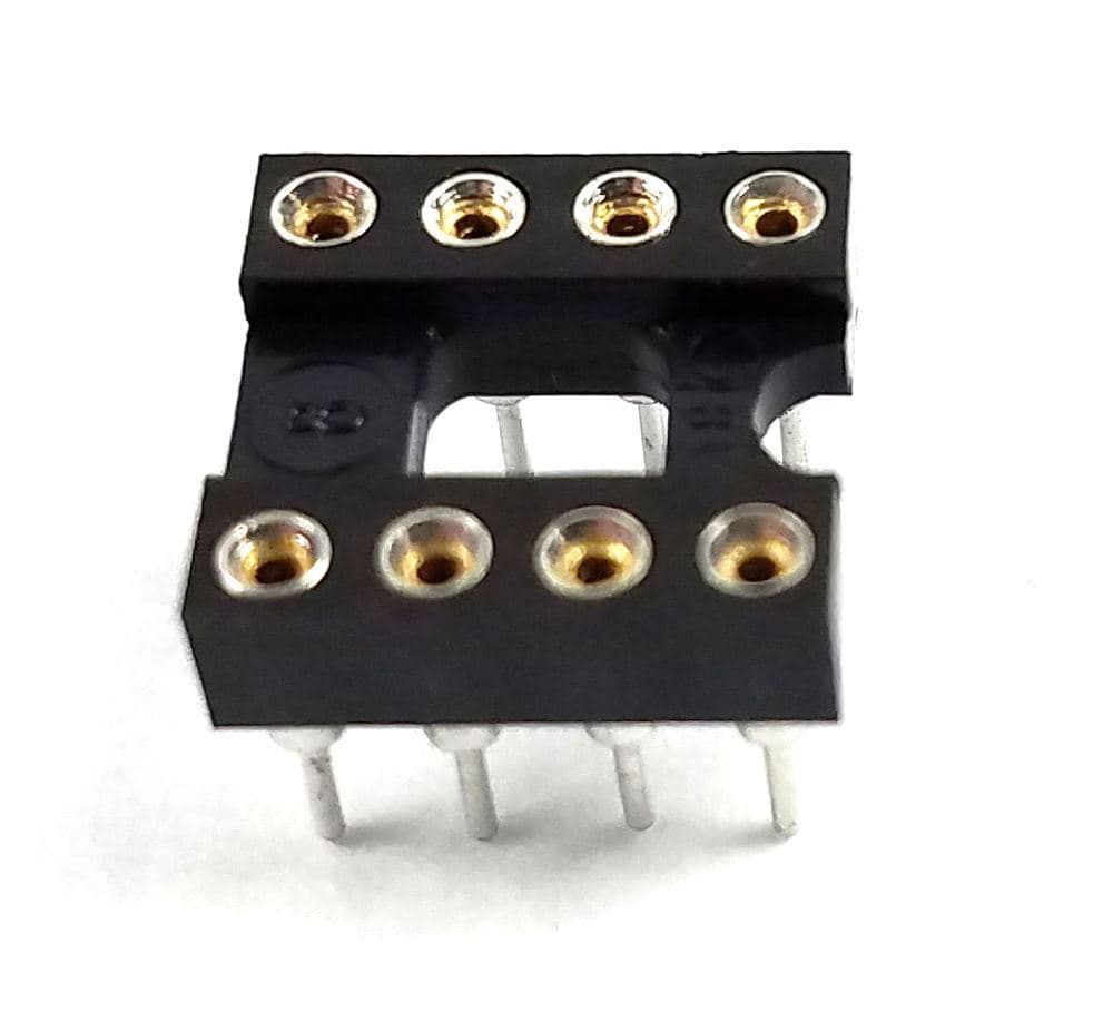 5PCS DIP-8 IC Sockets Machined Round Contact Pins Holes Pitch 2.54mm DIP8 DIP 8 6