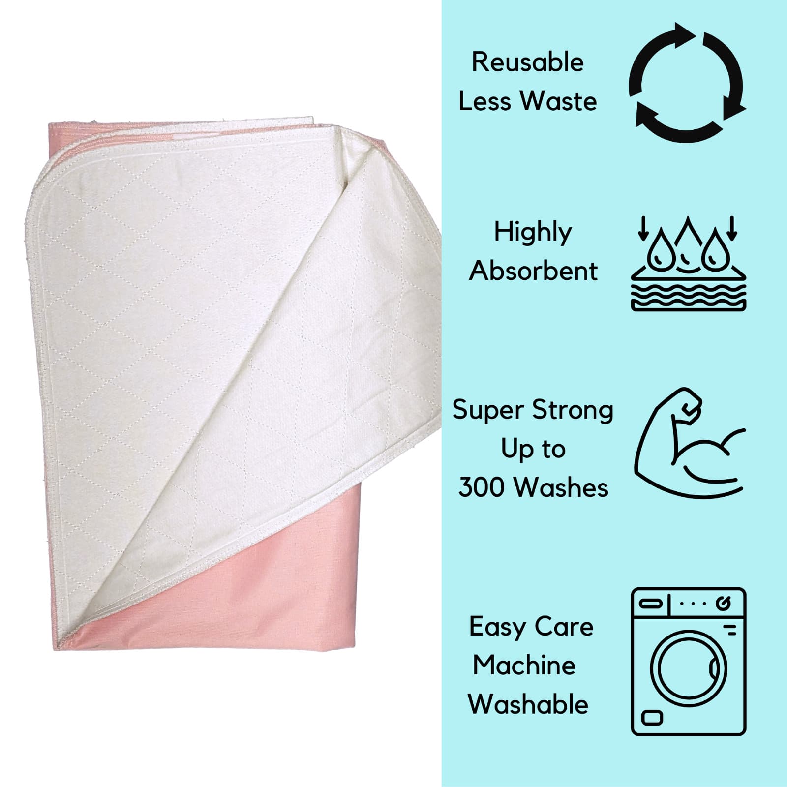 Bed Pad Washable Incontinence Reusable Underpad-Heavy Duty Absorbent Waterproof 2
