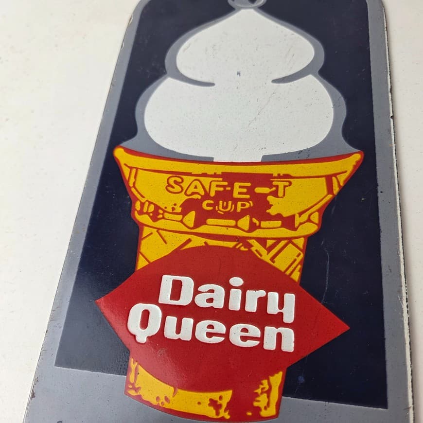 Vintage Old Dairy Queen Sign - Porcelain Diner Gas Pump Sign 2