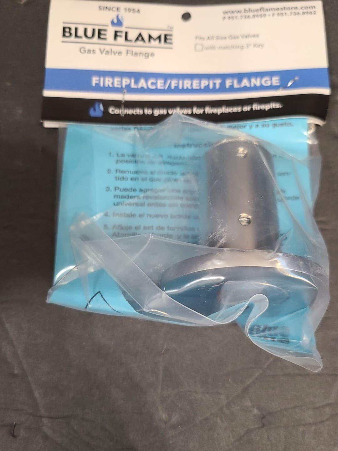 Blue Flame UF.SCH.06 Universal Gas Valve Flange Fireplace/FirePit Flange New 4