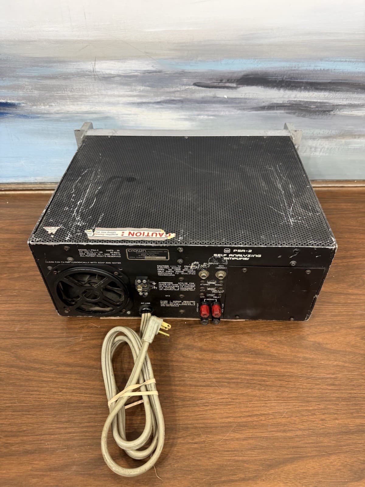 Crown PSA-2 Self-Analyzing Stereo Power Amplifier AS-IS, NOT WORKING, FOR PARTS 6