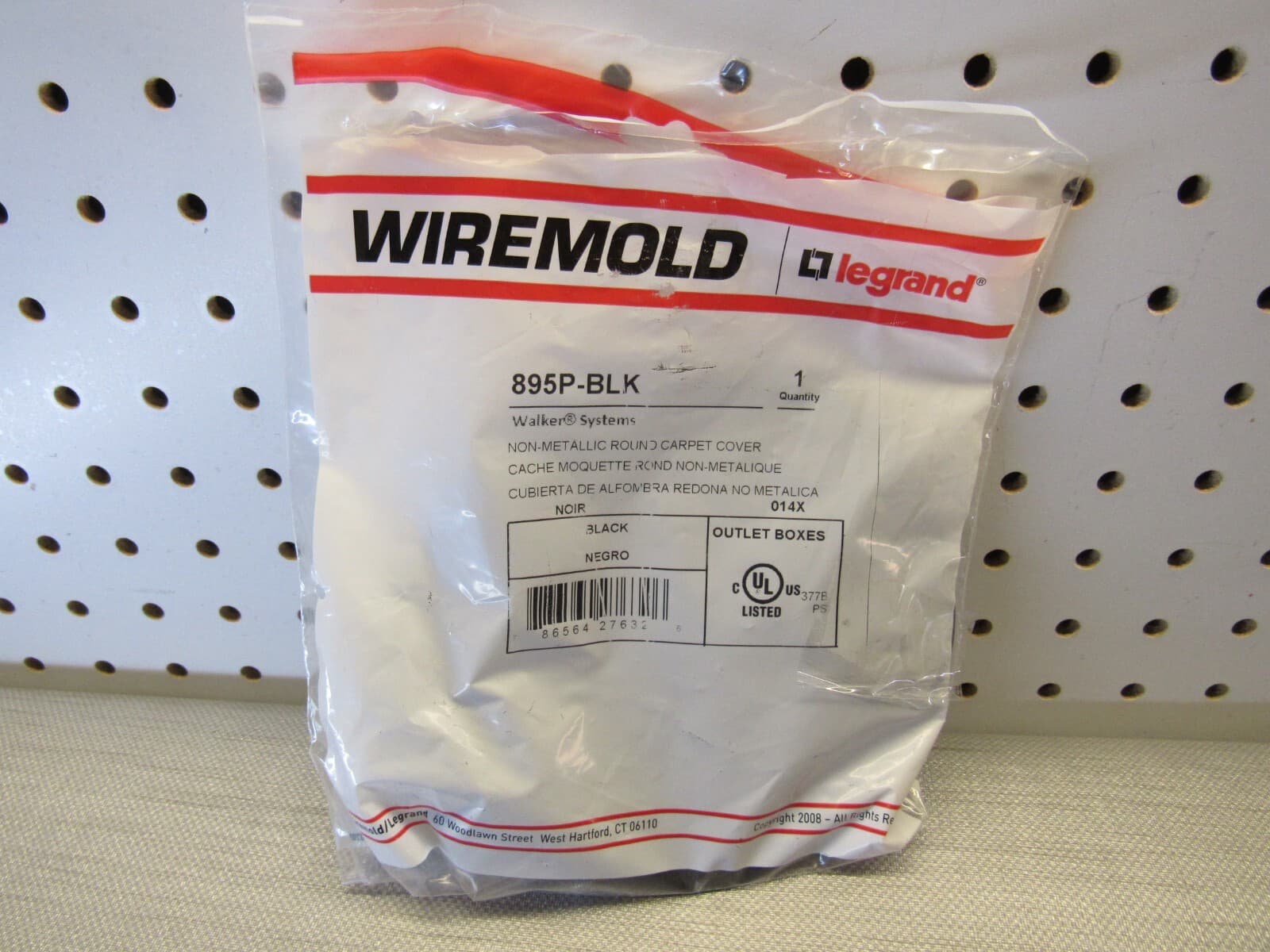 Wiremold 895P-BLK Walker Non-metallic Round Carpet Cover 2