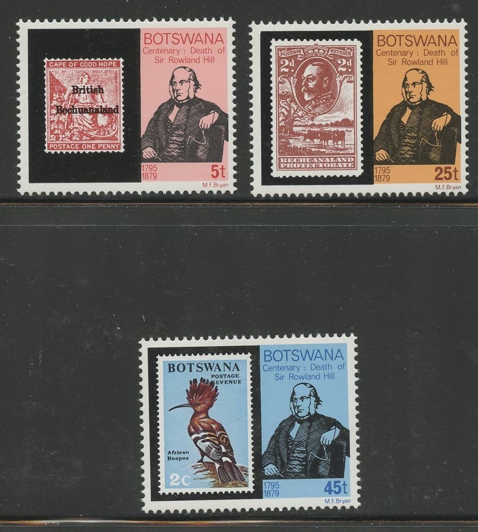 BOTSWANA 234-36, 1979 DEATH OF ROWLAND HILL, MNH, (BT4228K)