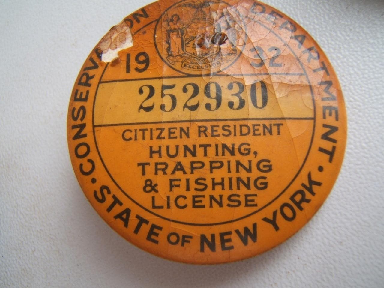 6 VINTAGE STATE OF NY CONSERVATION DEPARTMENT HUNTING TRAPPING FISH LICENSE 4